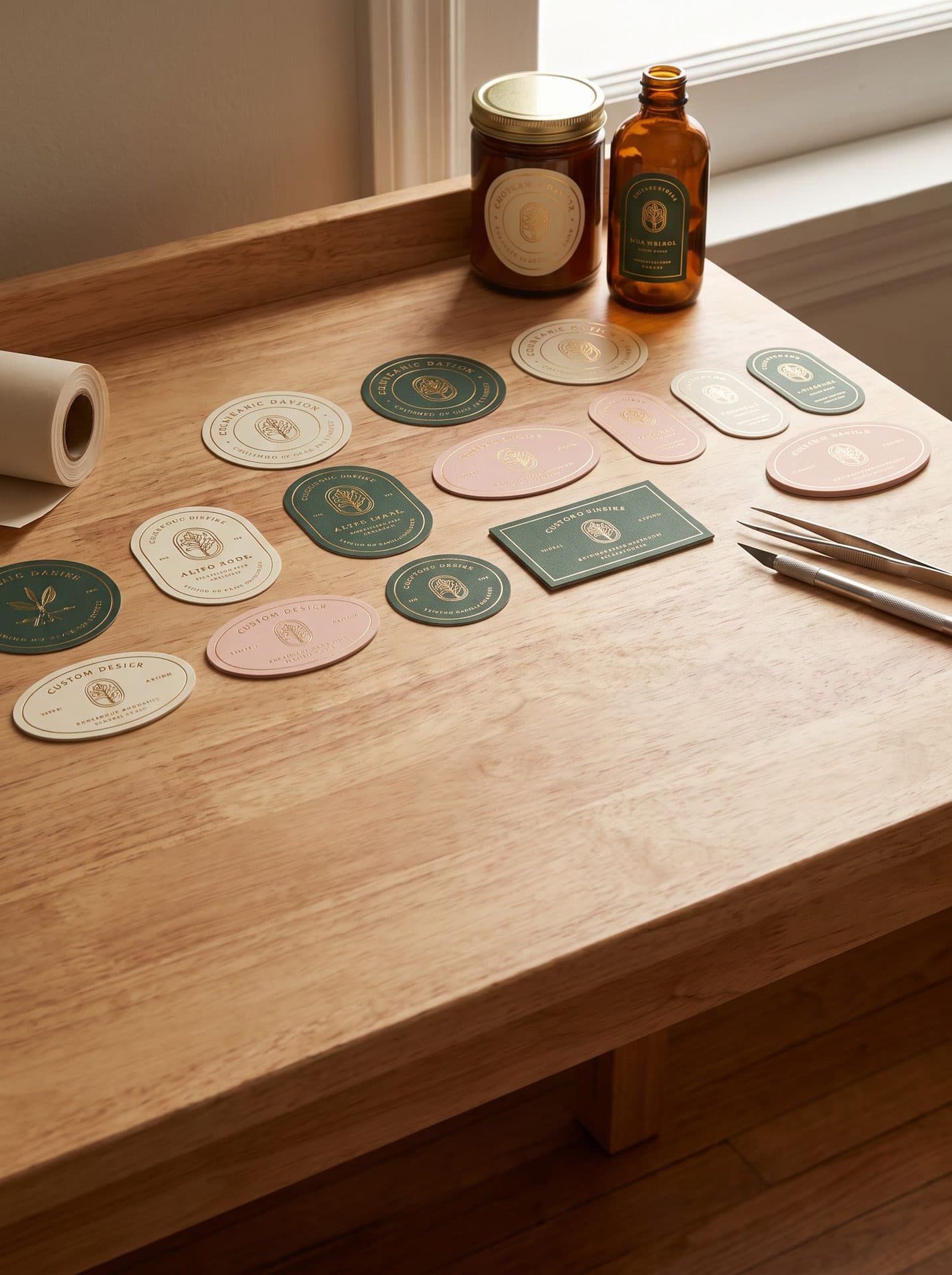 Custom printed product labels in a range of shapes and finishes