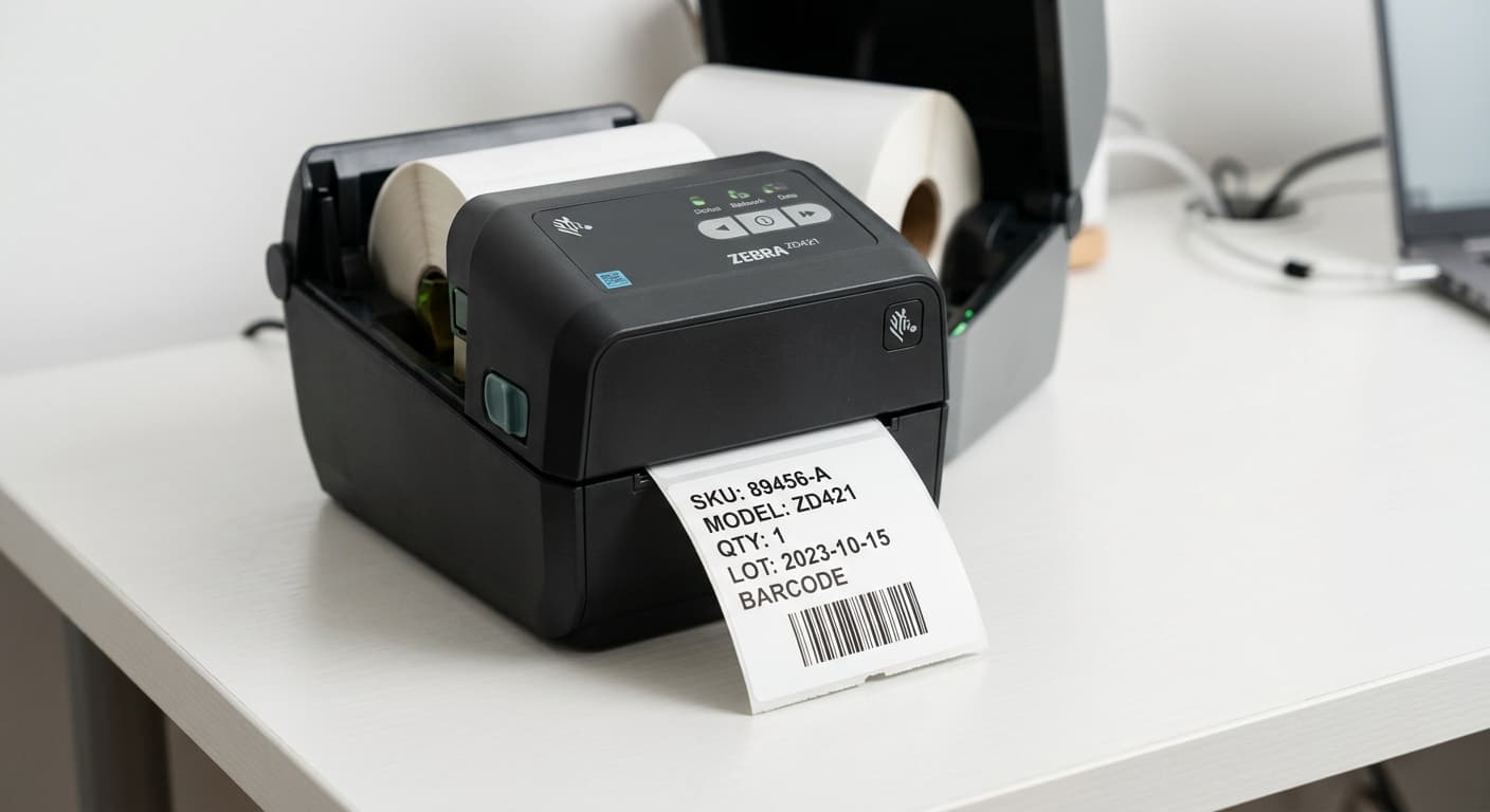 Zebra ZD421 Direct Thermal Desktop Label Printer view 2